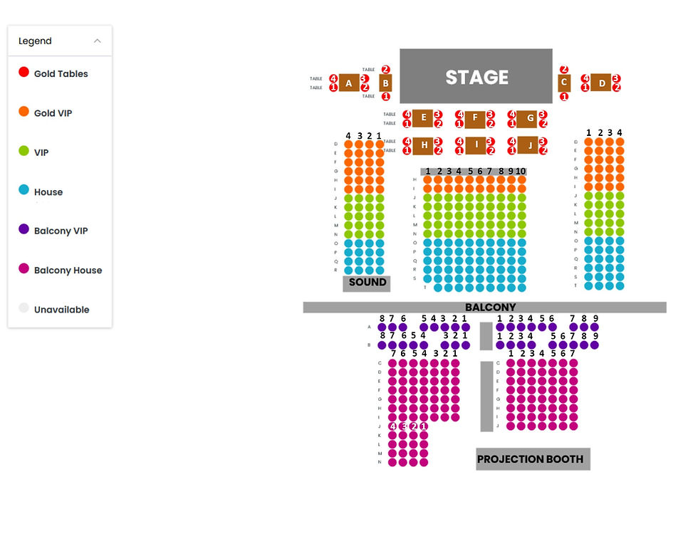 Seating Chart The Liberty Showcase